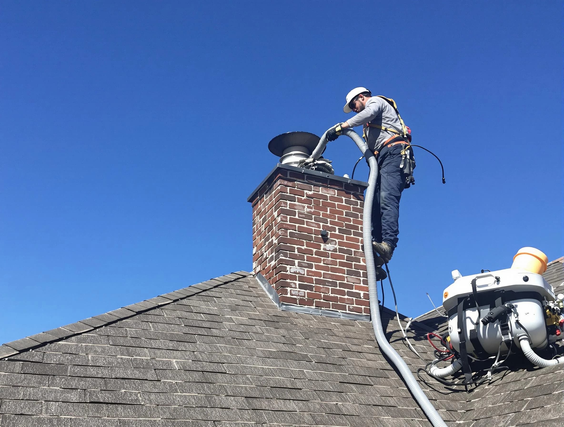 Dedicated Harrisville Chimney Sweep team member cleaning a chimney in Harrisville, UT
