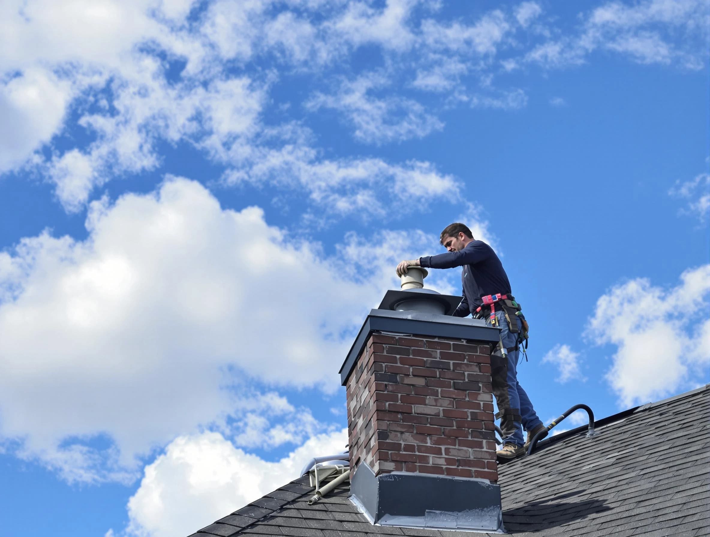 Harrisville Chimney Sweep installing a sturdy chimney cap in Harrisville, UT