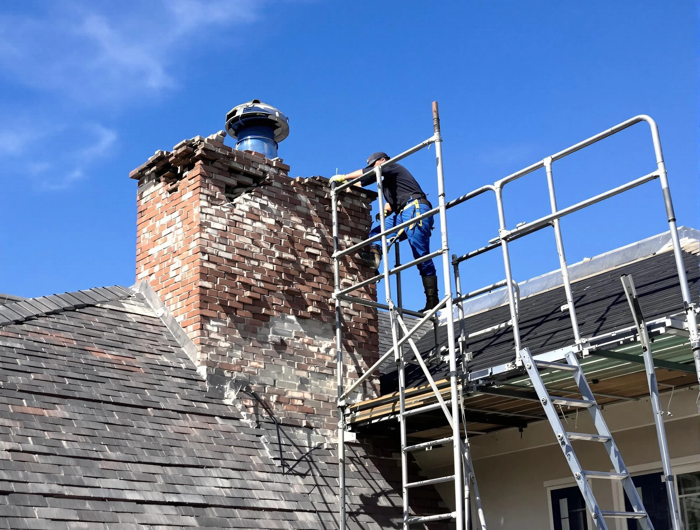Rebuilding a chimney structure by Harrisville Chimney Sweep in Harrisville, UT