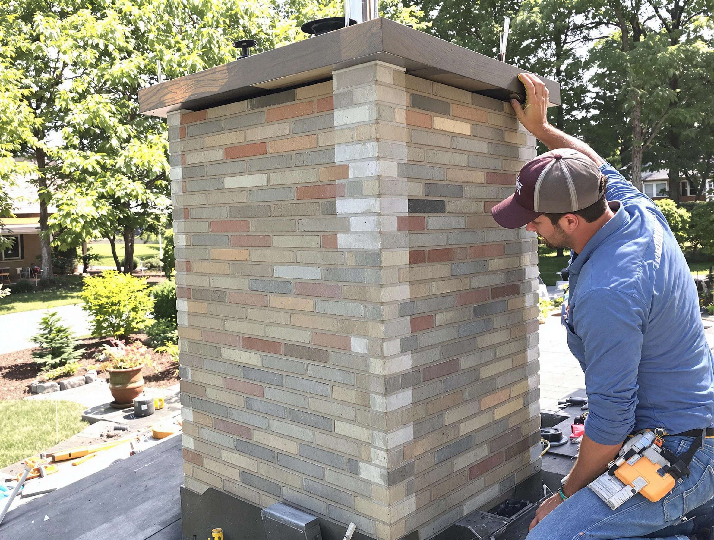 Harrisville Chimney Sweep completing a modern chimney remodel in Harrisville, UT