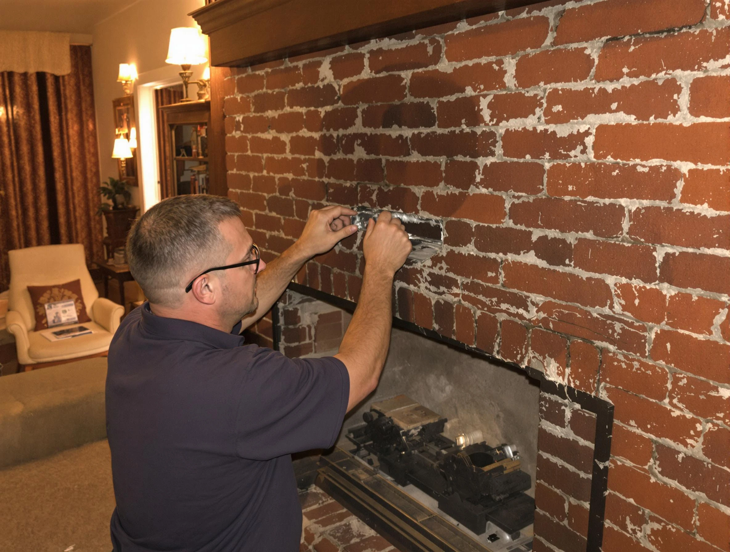 Harrisville Chimney Sweep expert fixing a fireplace in Harrisville, UT